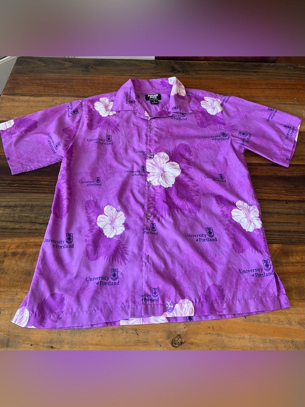 University of Portland Purple Hawaiian Shirt